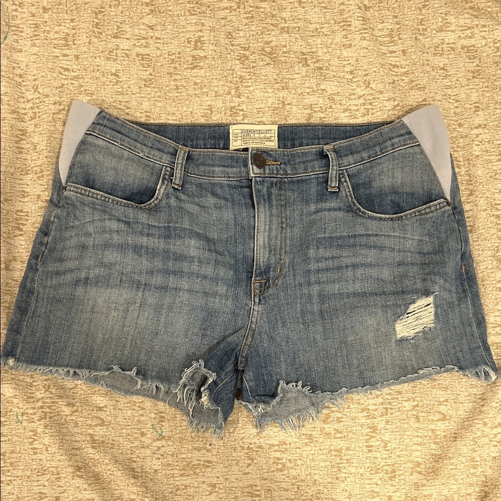 Maternity Denim Distressed Shorts